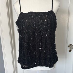 LOFT Black Sequin Camisole